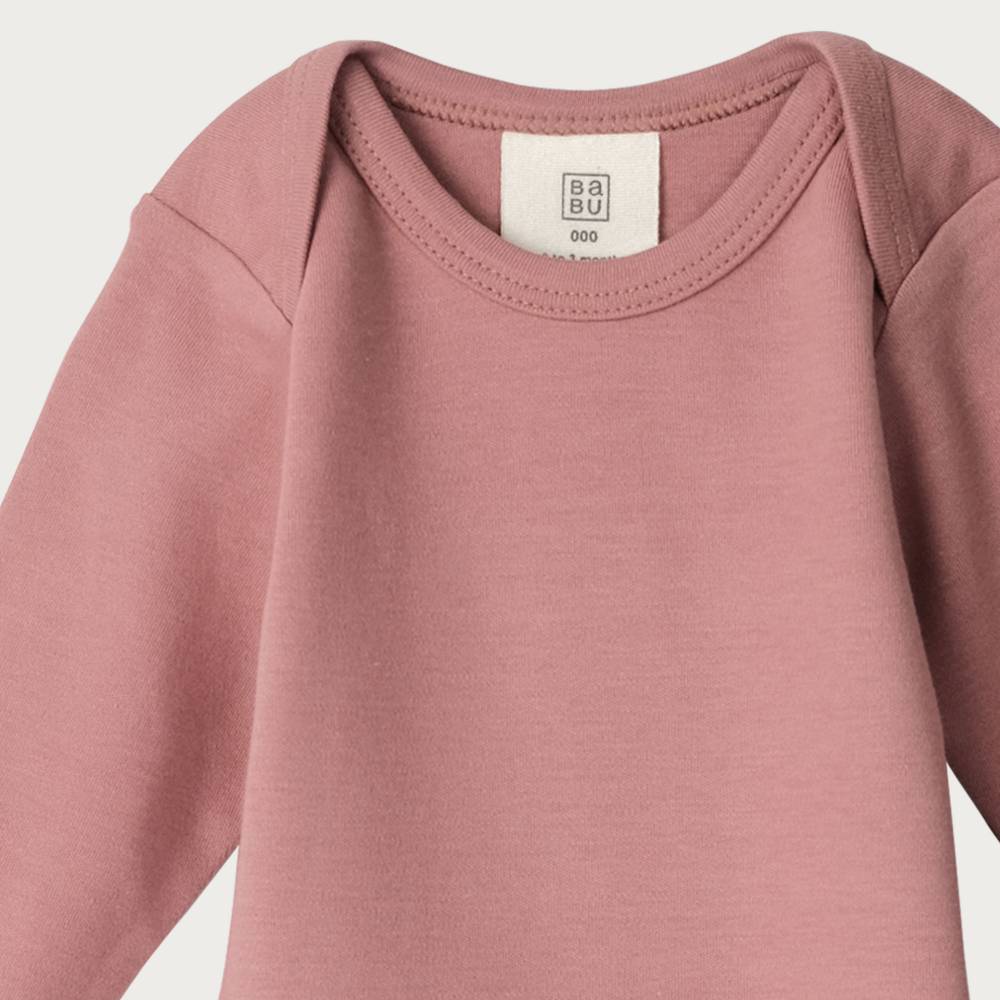 Cotton Long Sleeve Bodysuit - Rose