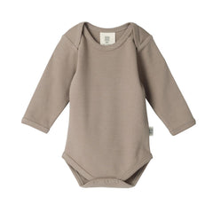 Babu Cotton Long Sleeve Bodysuit - Walnut