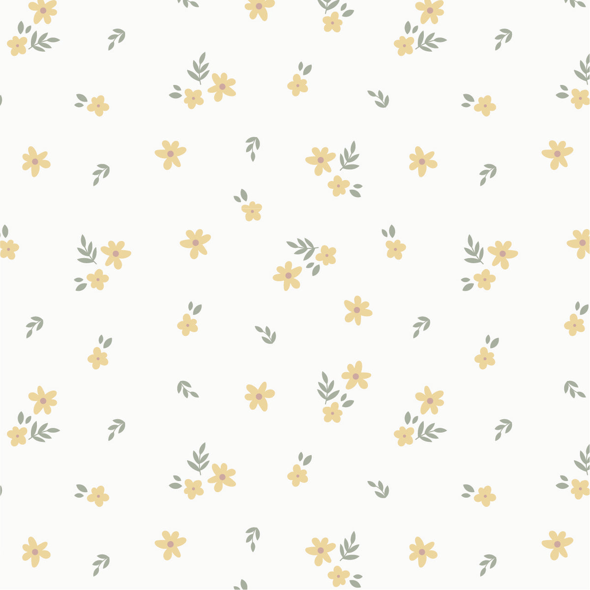 Lemon Daisy fitted sheet on white background