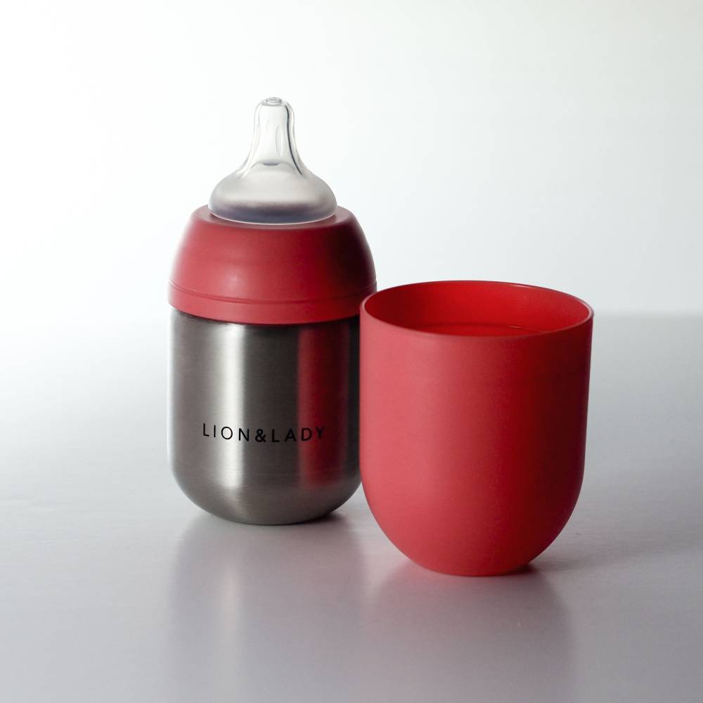Stainless Steel Baby Bottle - Fuchsia Pink
