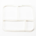White rectangular silicone lunchbox insert on a white background