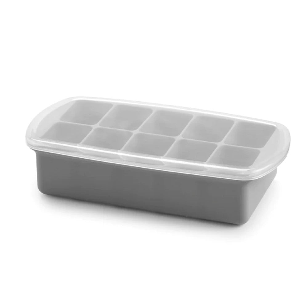 Silicone Baby Food Freezer Tray with Lid - Grey