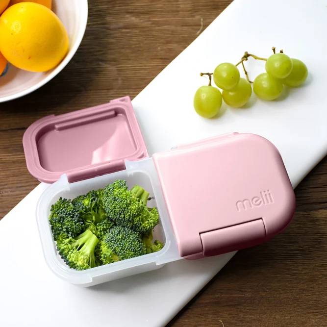 2 Compartment Snack Container - Blush/Berry