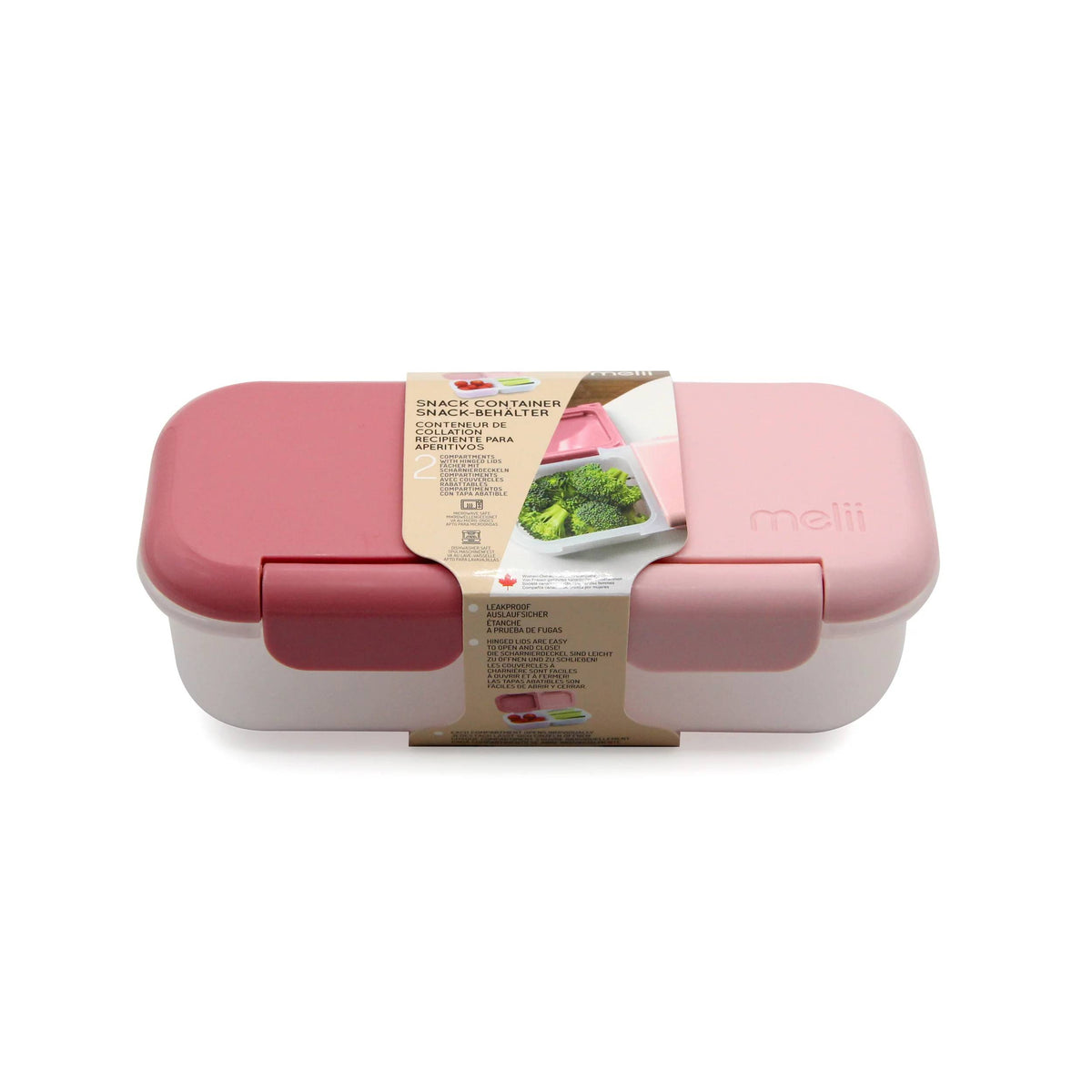 2 Compartment Snack Container - Blush/Berry