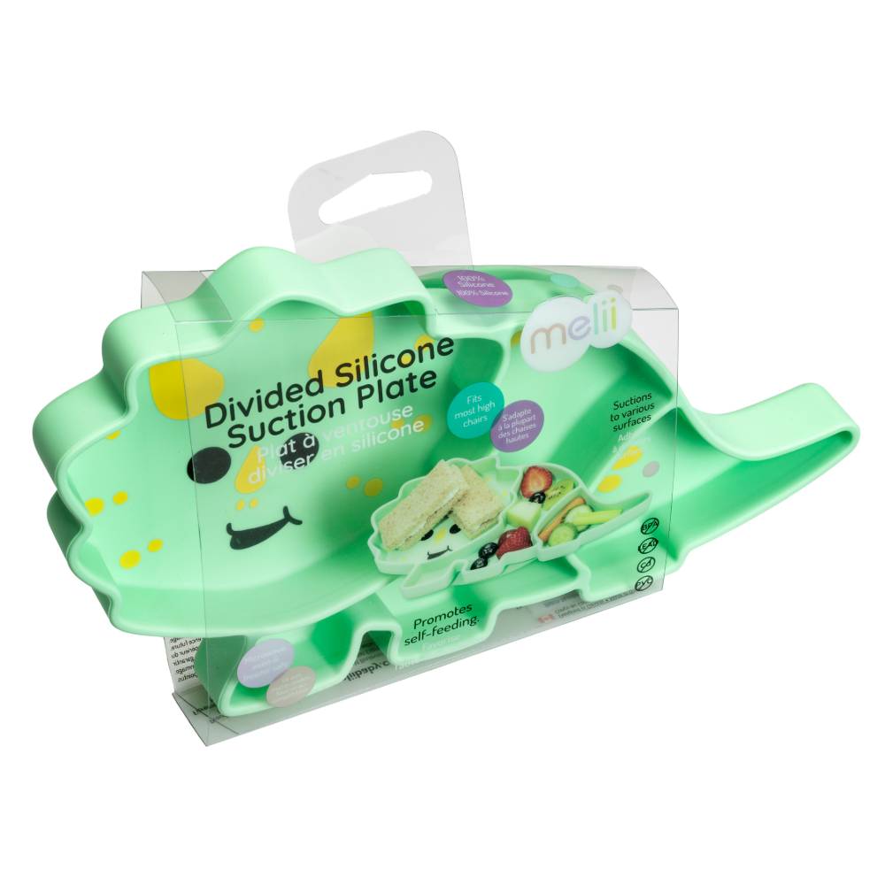 Silicone Divided Suction Plate - Dinosaur