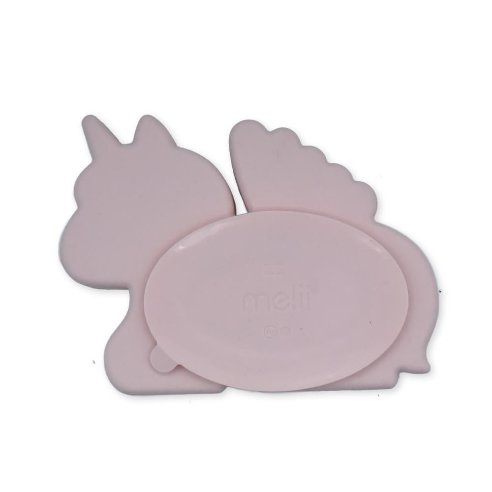 Pink silicone mat with a lid on a white background
