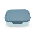 Stainless Steel Bento Box with Ice Pack - Slate/Seafoam, closed on a white background. 