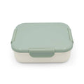 Stainless Steel Bento Box with Ice Pack - Ivory/Sage, closed on a white background. 