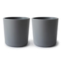 2 grey kids cups on a white background. 