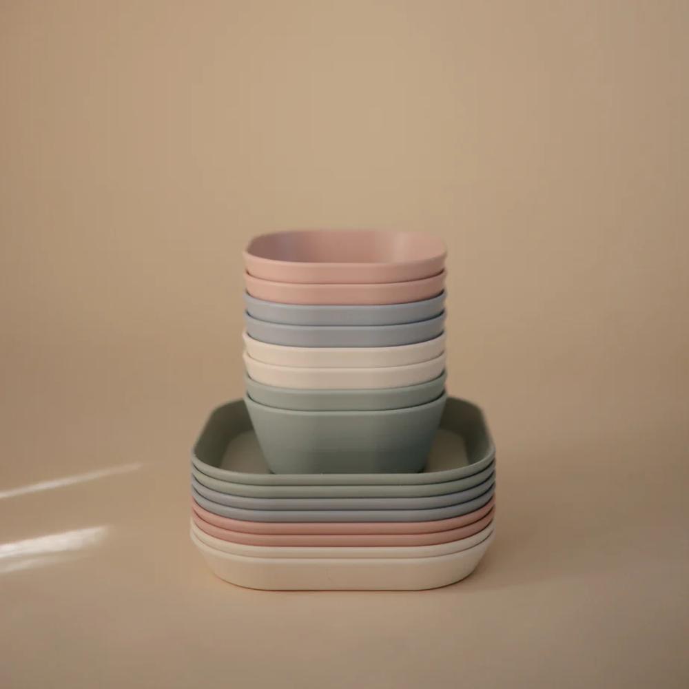 Dinnerware Square Bowl 2pc - Blush