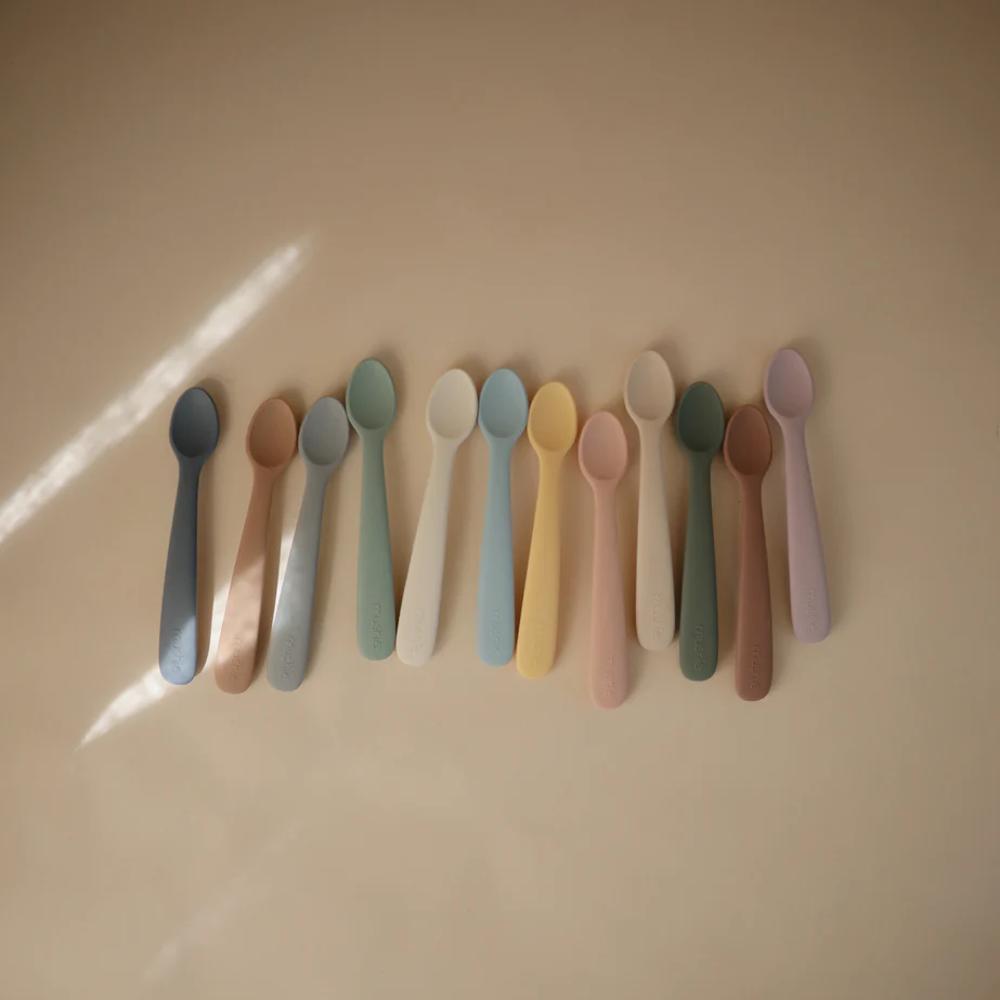 Silicone Feeding Spoons 2pk - Cambridge Blue/Shifting Sand