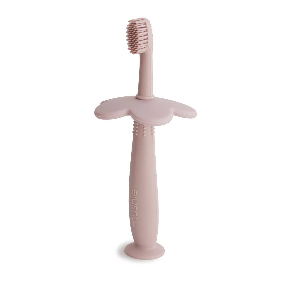 Silicone Flower Training Toothbrush - Blush