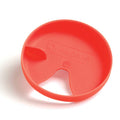 A red silicone lid insert for a travel water bottle, featuring the embossed brand name 'nalgene' and a cutout design, shown on a white background.