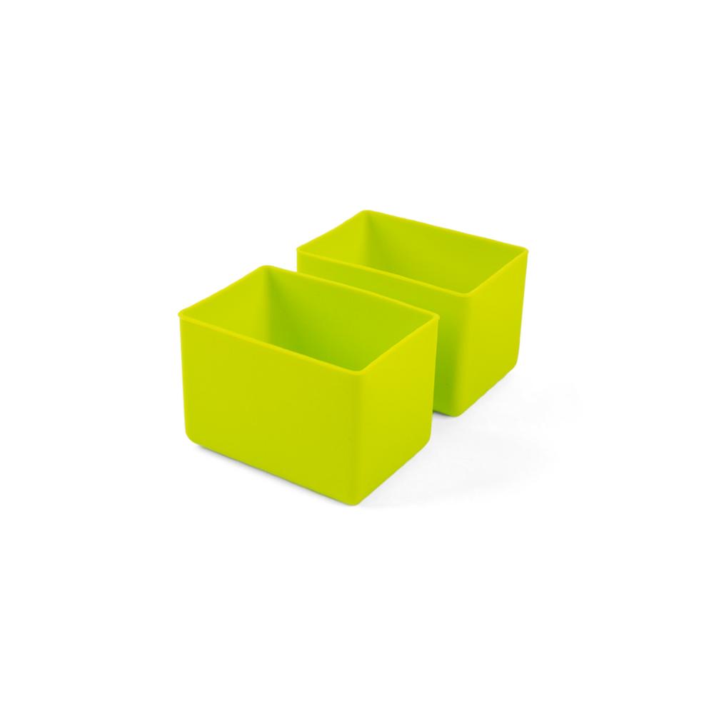 green Montiico silicone cups for Feast lunch box two pack
