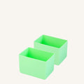 green Montiico silicone cups for Feast lunch box two pack