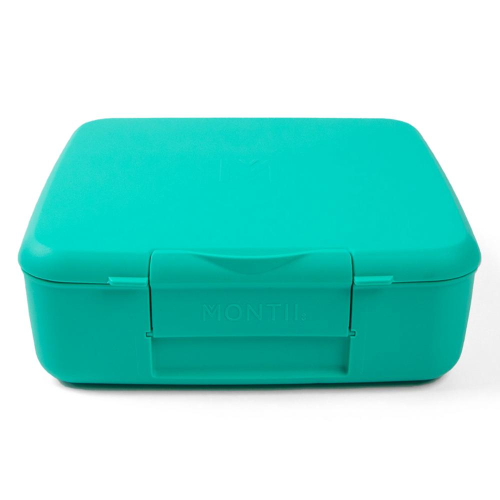 blue four compartment Montiico lunch box