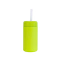 Montii Smoothie cup in matcha green with a silicone straw on a white background. 