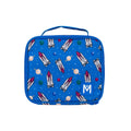 blue with rockets Montiico medium insulated lunch bag