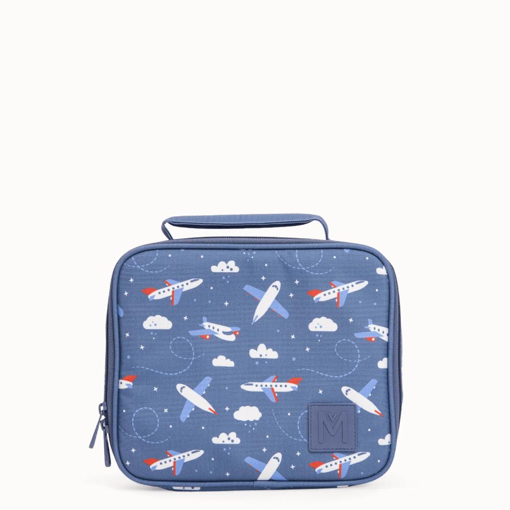 blue with planes Montiico medium insulated lunch bag