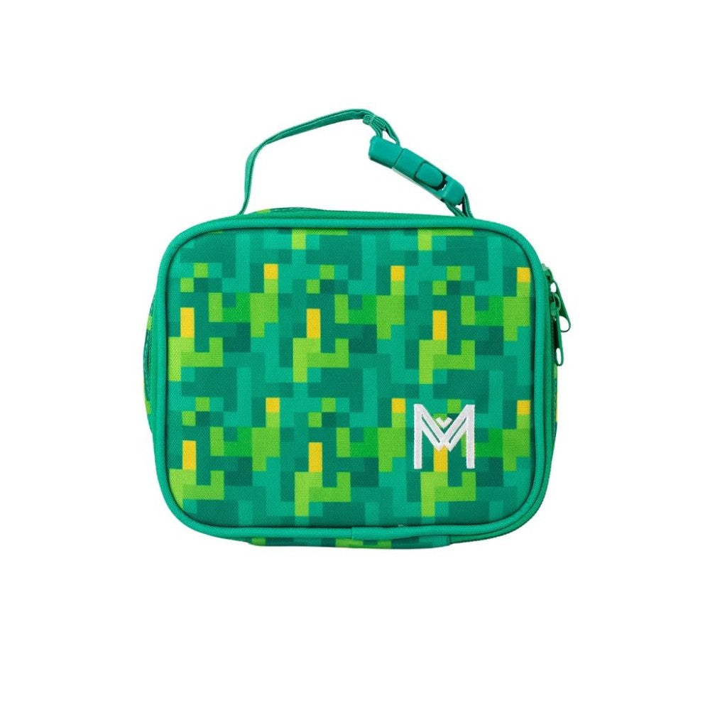 green square pattern Montiico mini insulated lunch bag