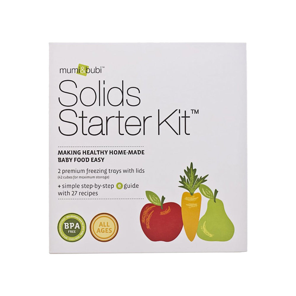 White solid starter box against white background.