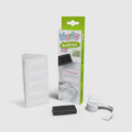 DIY Marky refill kit with packaging, ink pad, and labels on a white background for clothing labels