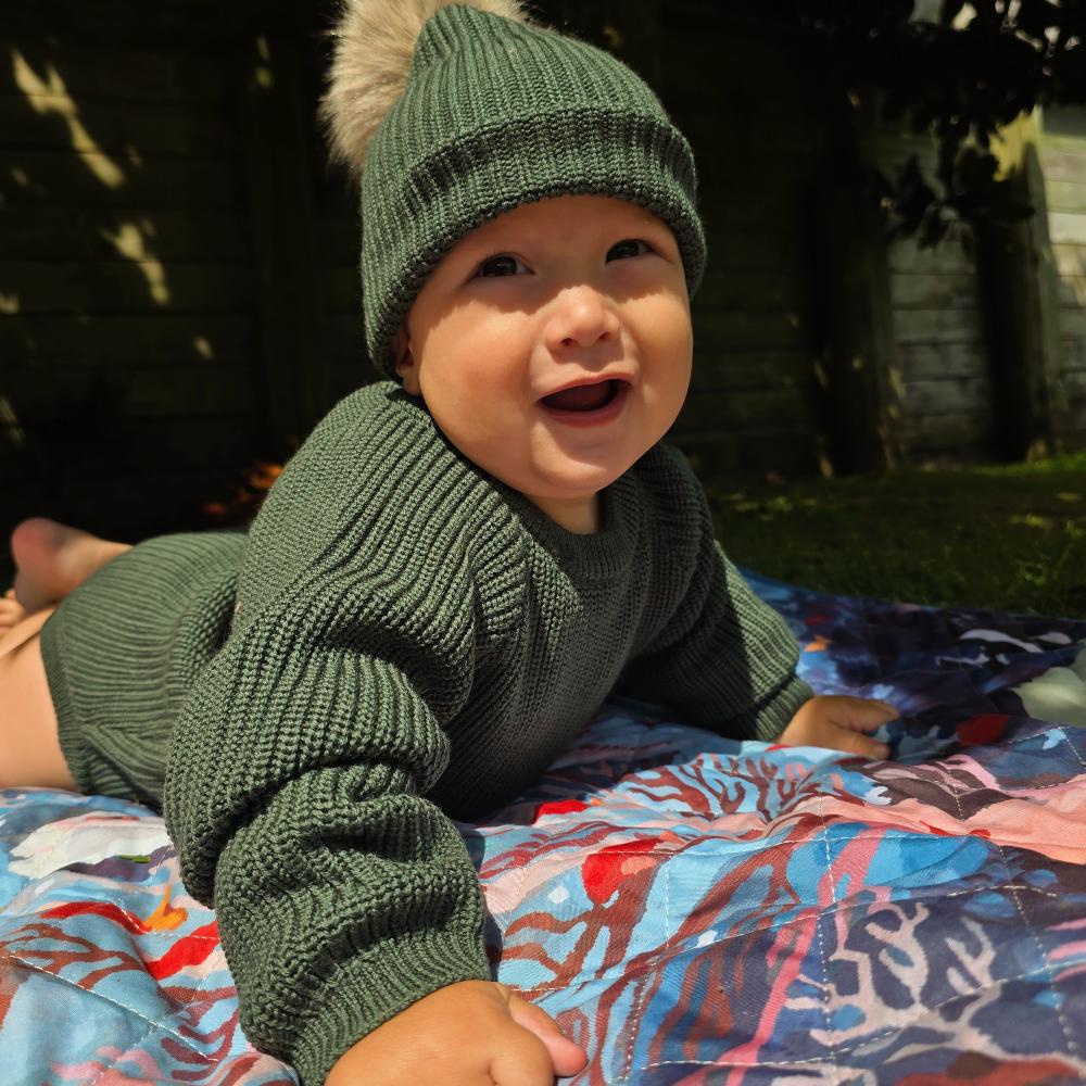 Merino Knit Bubblesuit - Dark Green