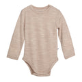 Baby merino bodysuit in oat marle