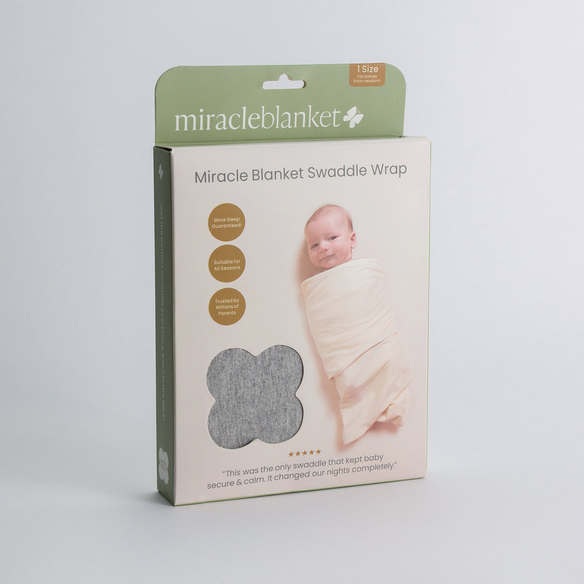 Miracle Blanket Swaddle Wrap - Grey Marl