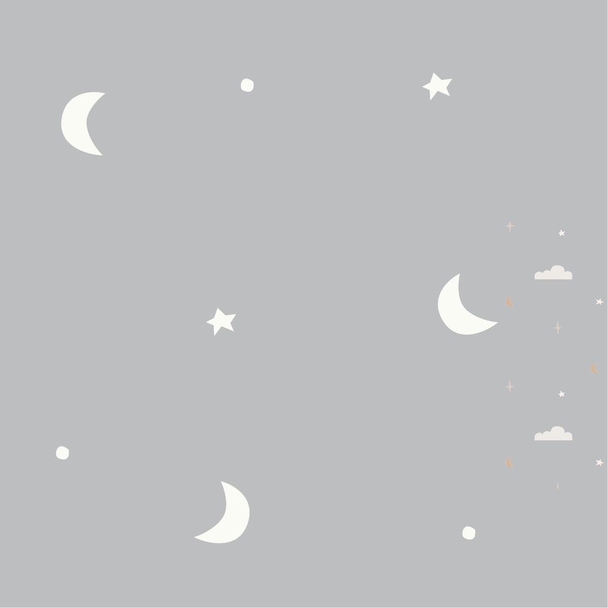 Grey moon fitted sheet on white background