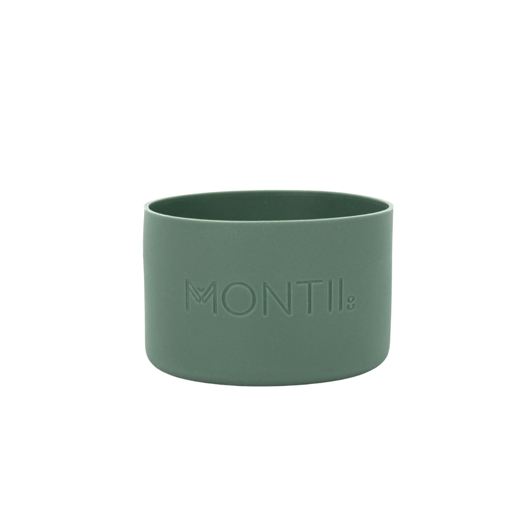 A sage green bottle bumper on a white background. 