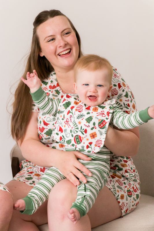 Organic Cotton Zipsuit - Pine Stripe