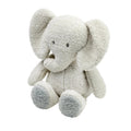 Plush elephant toy on a white background
