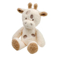 Plush giraffe toy on a white background