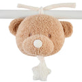 Plush musical teddy bear toy with a white background