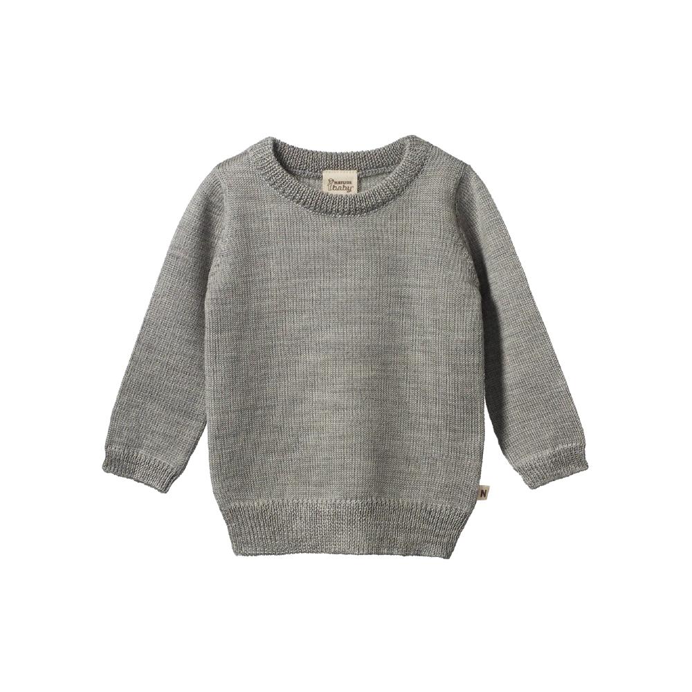 Merino Knit Pullover - Grey Marl