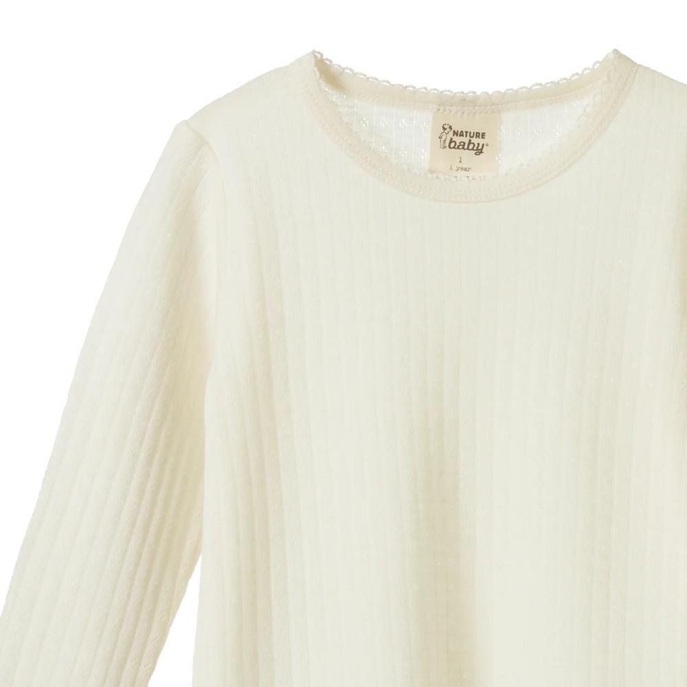 Merino Pointelle Long Sleeve Cloud Tee - Natural