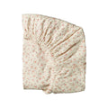 Nature Baby Jersey Fitted Sheet Dandelion Print on a white background. 