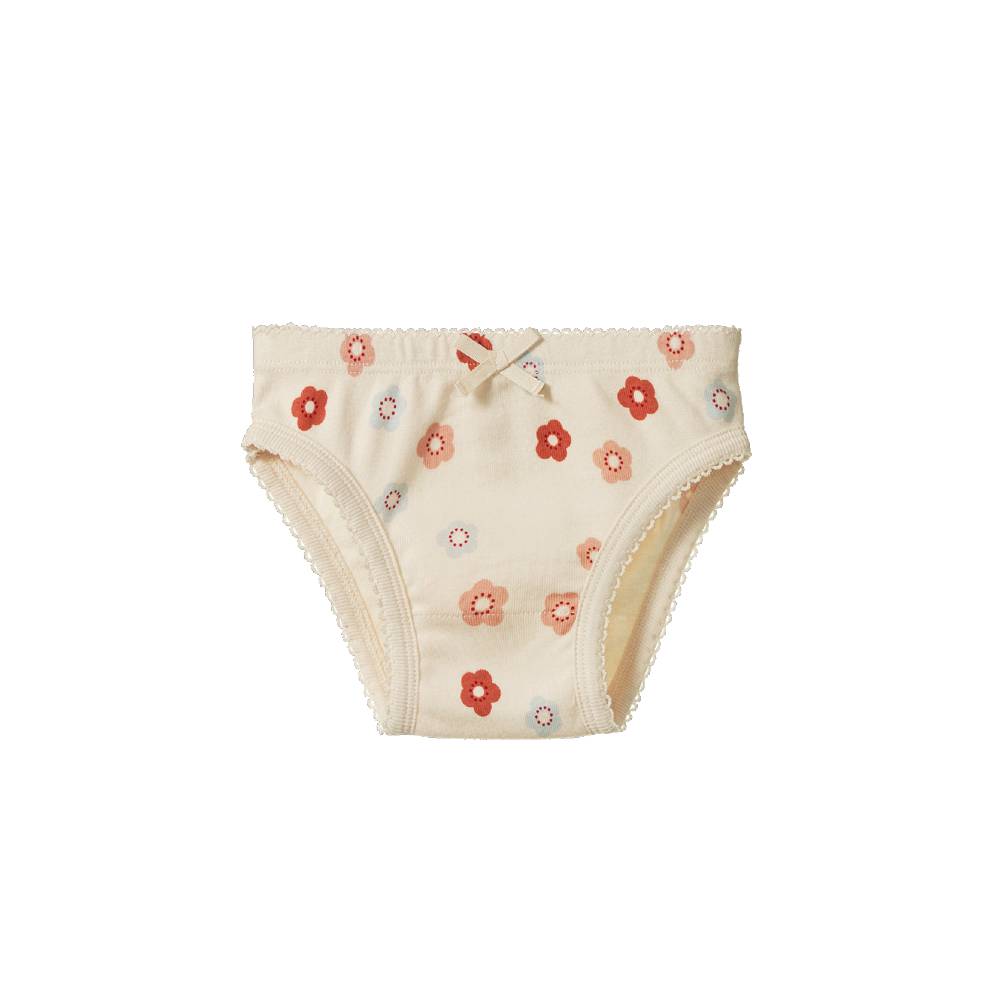 Nature Baby Cotton Underwear in Petite Floral Print on a white background. 
