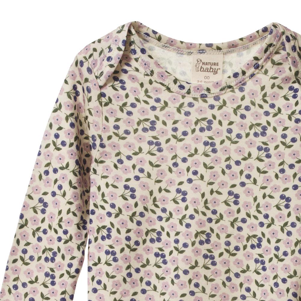 Merino Long Sleeve Bodysuit - Briarwood Lilac Print