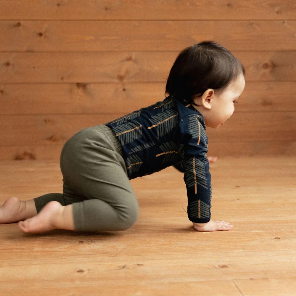 Cotton Long Sleeve Bodysuit - Bramblewood Print