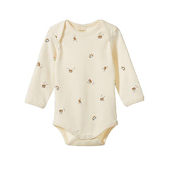 Cotton Long Sleeve Bodysuit - Mini Music Print