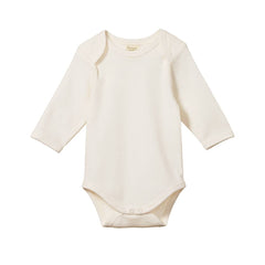 Cotton Long Sleeve Bodysuit - Natural