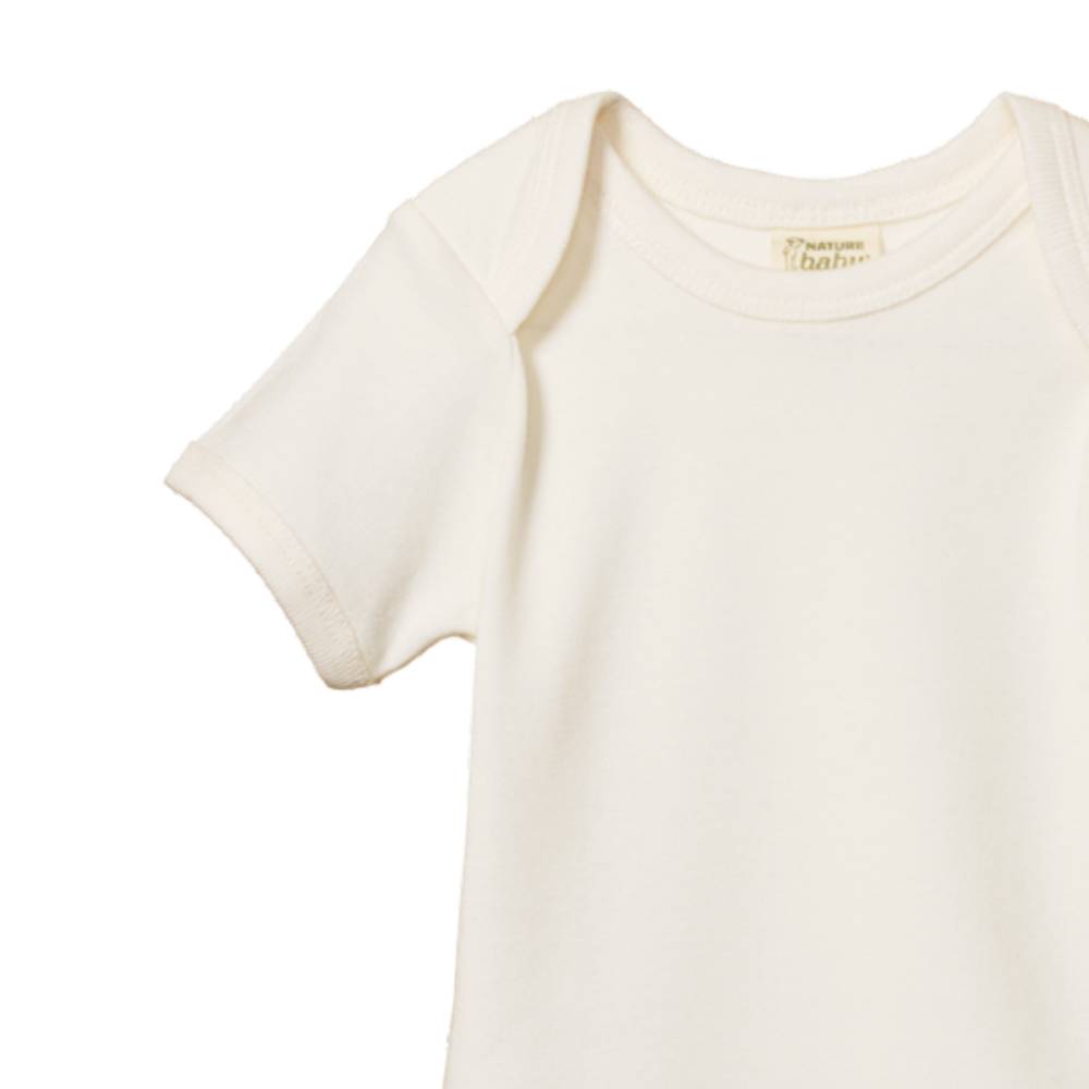 Cotton Short Sleeve Bodysuit - Natural