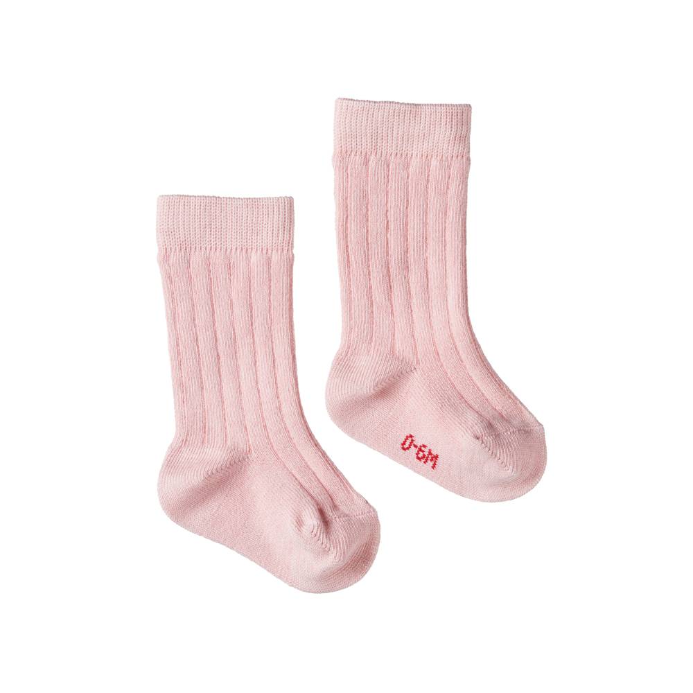 Cotton Rib Socks - Rose Bud