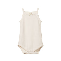 Cotton Pointelle Camisole Bodysuit - Natural