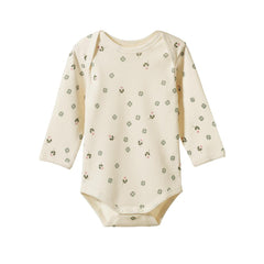 Cotton Long Sleeve Bodysuit - Lucky Print