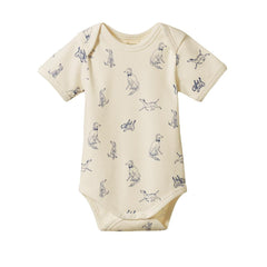 Cotton Short Sleeve Bodysuit - Best Friend Print