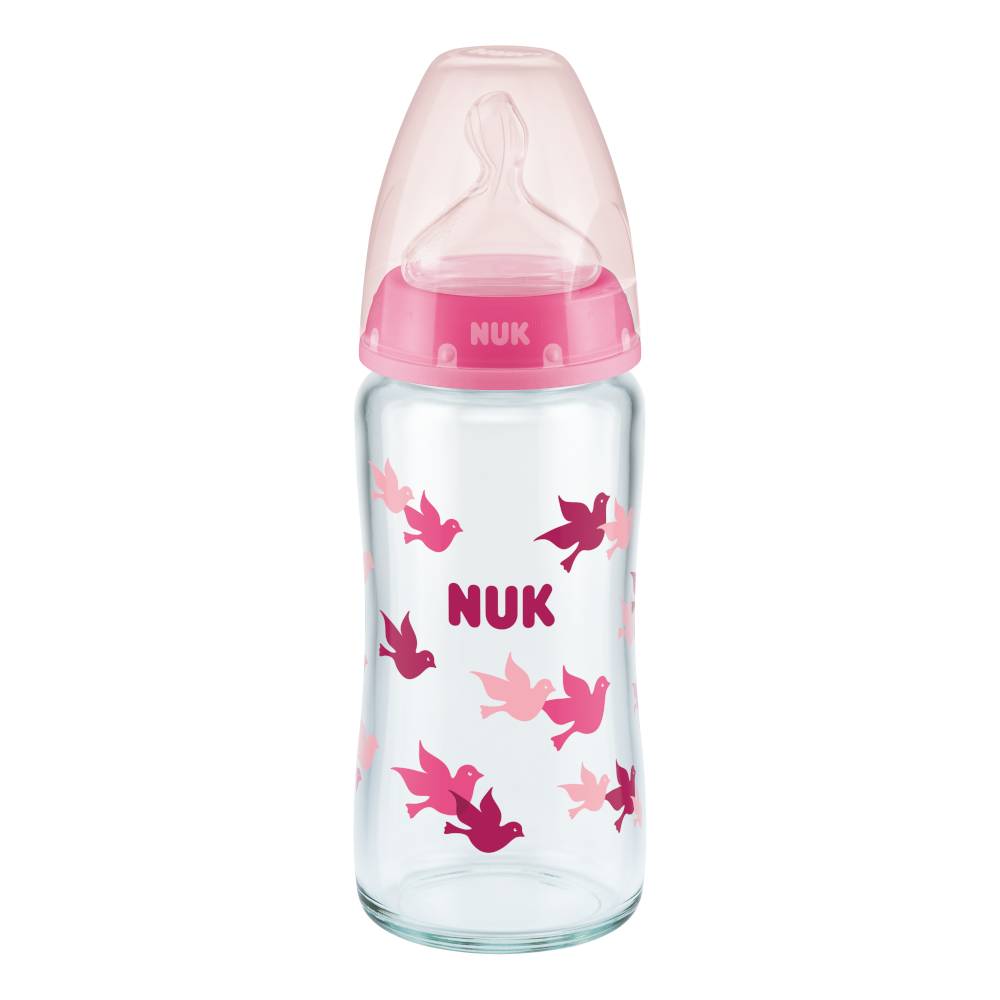 First Choice Glass Bottle Wide Neck - Pink