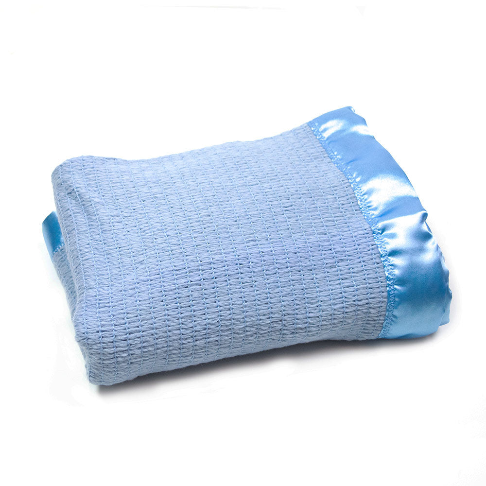 Merino Thermacell Blanket - Satin Edge - Sky